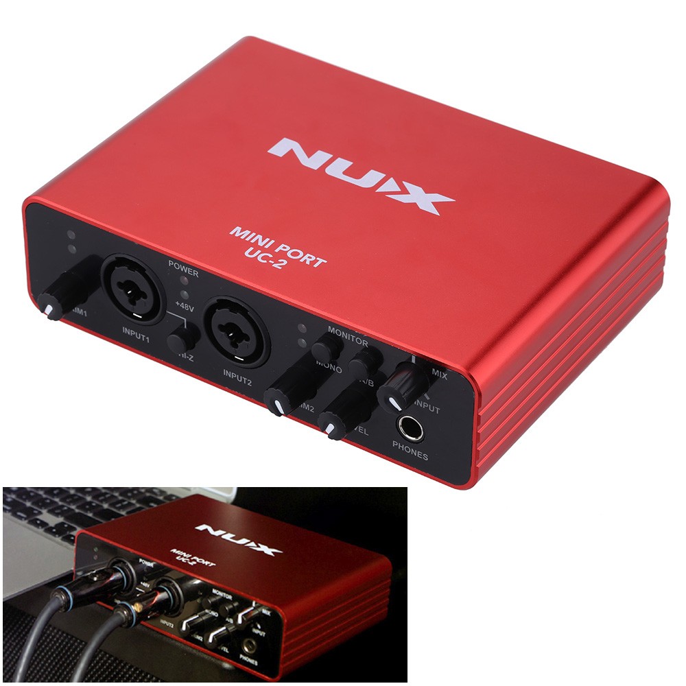 NUX UC2 Mini Port USB XLR 6.35mm Input Output Audio Interface for Mic