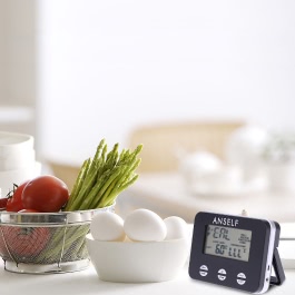 Anself Digital Meat Cooking Thermometer with Probe Alert Function 250°C/482°F Kitchen Food Temperature Tester