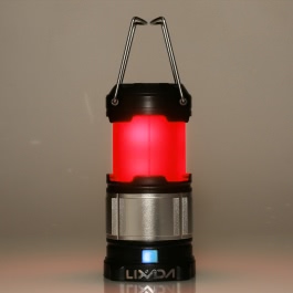 LIXADA 15 LEDs 3W Outdoor Collapsible Camping Tent Lantern Emergency SOS Lamp Rechargeable Portable Light Flashlight Battery Operated (18650 or AA Not Included ) for Hiking Fishing USB Power Bank White