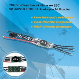 4Pcs 20A Simonk Firmware Brushless ESC Electric Speed Controller for QAV250 RC Quadcopter Multicopter