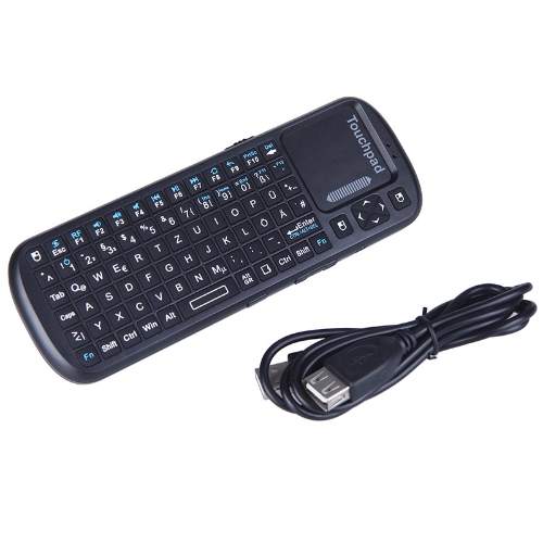 German Version Mini iPazzport 2.4G Wireless Keyboard Mouse Touchpad Handheld with LED Light
German Version Mini iPazzport 2.4G Wireless Keyboard Mouse Touchpad Handheld with LED Light