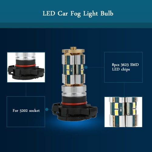 3623-8SMD 800LM LED Car Fog Light Lamp Bulb Replacement for 5202 Socket White от Tomtop.com INT 3623-8SMD 800LM LED Car Fog Light Lamp Bulb Replacement for 5202 Socket White от Tomtop.com INT