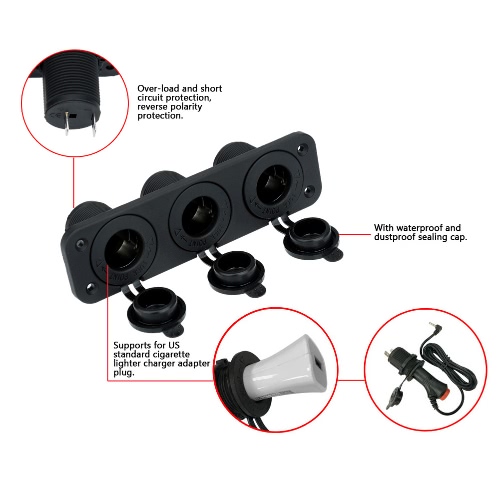 Car Cigarette Lighter Power Socket Splitter Power Charger Adapter 3 Ports 12-24V от Tomtop.com INT Car Cigarette Lighter Power Socket Splitter Power Charger Adapter 3 Ports 12-24V от Tomtop.com INT