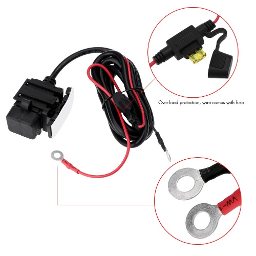 Motorcycle Dual USB Charger Power Adapter Waterproof 1A 1.1A от Tomtop.com INT Motorcycle Dual USB Charger Power Adapter Waterproof 1A 1.1A от Tomtop.com INT
