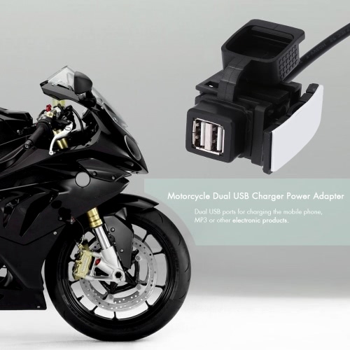 Motorcycle Dual USB Charger Power Adapter Waterproof 1A 1.1A от Tomtop.com INT Motorcycle Dual USB Charger Power Adapter Waterproof 1A 1.1A от Tomtop.com INT