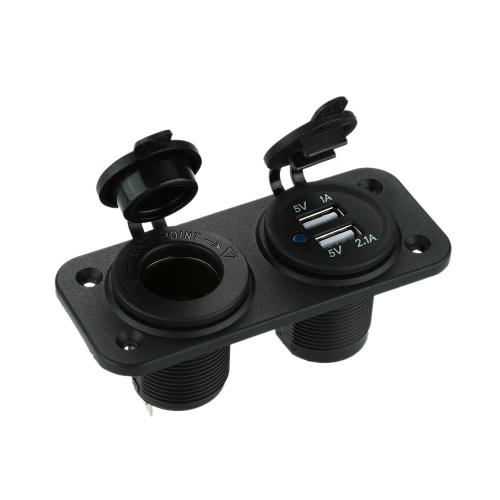 2 USB 5V/1A 5V/2.1A Sockets with Cigarette Lighter Power Socket for Car Truck Motorcycle Boat for ATV от Tomtop.com INT 2 USB 5V/1A 5V/2.1A Sockets with Cigarette Lighter Power Socket for Car Truck Motorcycle Boat for ATV от Tomtop.com INT