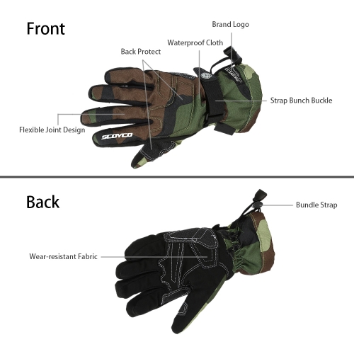 Scoyco Camouflage Color Waterproof Windproof Keep Warm Gloves Breathable Full Finger Motorcycle Cycling Racing Riding Skiing Protective Glove от Tomtop.com INT Scoyco Camouflage Color Waterproof Windproof Keep Warm Gloves Breathable Full Finger Motorcycle Cycling Racing Riding Skiing Protective Glove от Tomtop.com INT