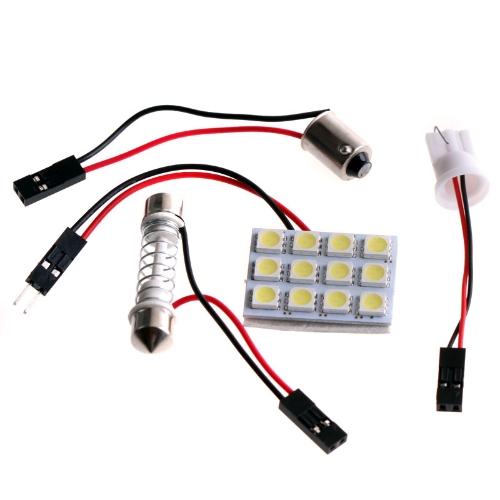 5050 SMD 12 LED White Dome Bulb Light for Car Interior with 3 Adapters от Tomtop.com INT 5050 SMD 12 LED White Dome Bulb Light for Car Interior with 3 Adapters от Tomtop.com INT