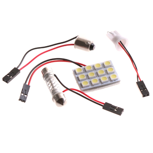 5050 SMD 12 LED White Dome Bulb Light for Car Interior with 3 Adapters от Tomtop.com INT 5050 SMD 12 LED White Dome Bulb Light for Car Interior with 3 Adapters от Tomtop.com INT