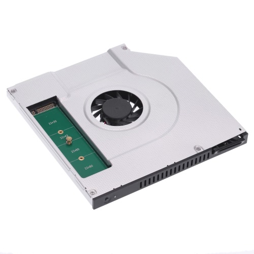 

2nd SATA SSD HDD Hard Drive Caddy Adapter 6.0 Gbps with a Cooling Fan for Lenovo Asus HP Dell ACER Laptop with 9.5mm CD/DVD-ROM