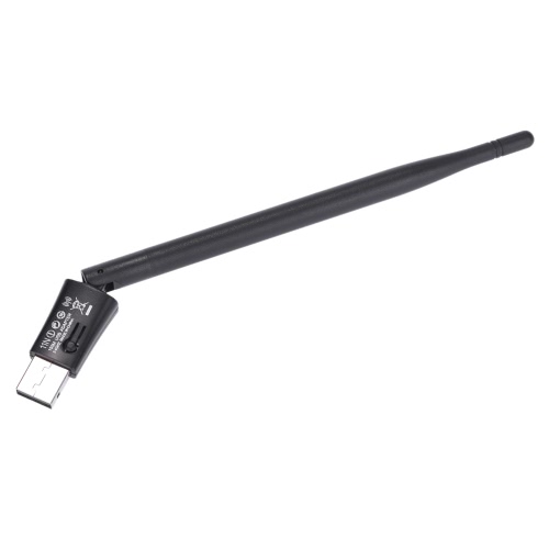 

150Mbps Mini USB WiFi Adapter 2.4G Wireless Network WLAN Card with 5DBi Antenna IEEE 802.11n/g/b for Windows 2000/XP/Vista/7/8/10