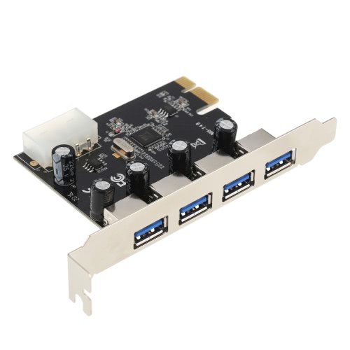 

PCI-E to USB 3.0 4 Port PCI Express Expansion Card PCI-E Controller Card Adapter with 4-Pin Power Connector