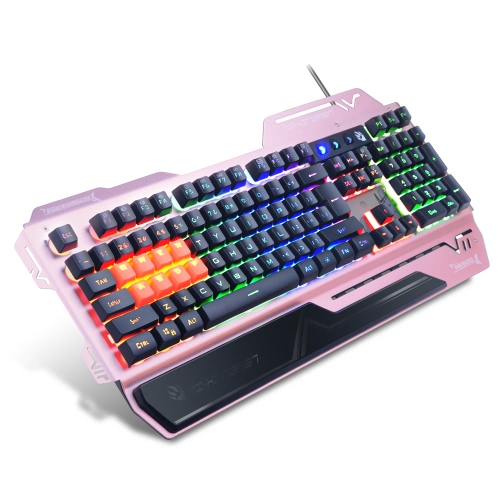 

Mi-xingren Wired Blue Switches Tactile Mechanical Esport Gaming Keyboard Ergonomic Rainbow LED Backlit with 104 Keys