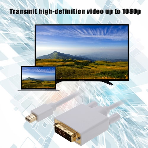 

1.8M Mini DisplayPort DP to DVI Adapter Converter Cable for MacBook/Air/Pro/PC/Laptop/Ultrabook
