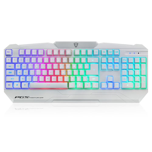 

Motospeed K68L USB Wired 104 Keys Full Size Illuminated Ergonomic Gaming Keyboard Colorful Rainbow LED Backlit