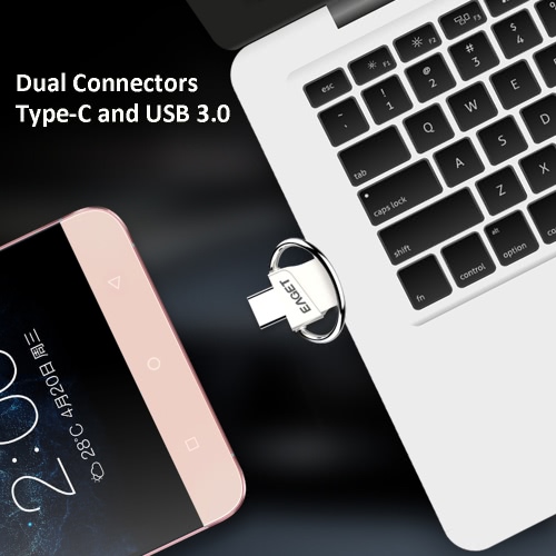 

EAGET CU66 16G USB 3.0 to USB 3.1 Type-C USB-C External Storage Memory Stick Flash Thumb Pen Drive OTG Connector for MacBook 12"/Laptop/PC/Type-C Smartphone