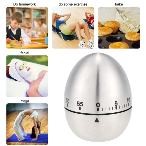 Kitchen Cooking Timer Mechanical Drive Countdown 60-Minute Loud Alarm Clock Egg Shape