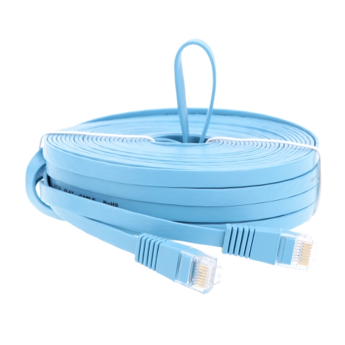 

High Quality 20m/65.61ft Blue High Speed Cat6 Ethernet Flat Cable RJ45 Computer LAN Internet Network Cord