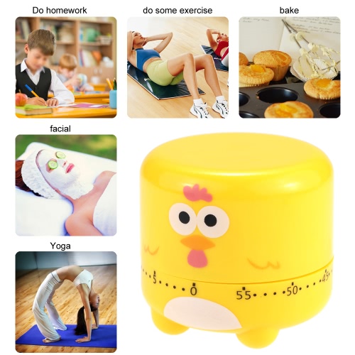 Kitchen Cooking Timer Mechanical Drive Countdown 60-Minute Loud Alarm Clock Cartoon Animal Shape