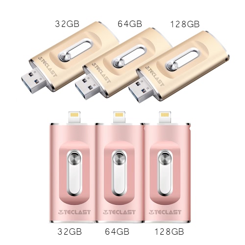

Teclast 32G USB 3.0 Lightning Flash Drive Pen Thumb Drive MFi Certified External Storage Memory Stick Dual Connectors for for iPhone iPad PC