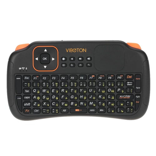 

VIBOTON 2.4G Rechargeable Mini Wireless USB Russian Version Keyboard Touchpad & Air Mouse Fly Mouse Remote Control for Android Windows TV Box Smart Phone