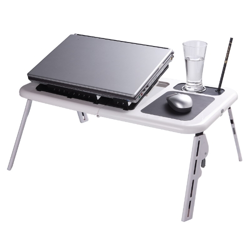 

Adjustable Portable Laptop USB Folding Table with 2 Cooling Fans + Mouse Pad