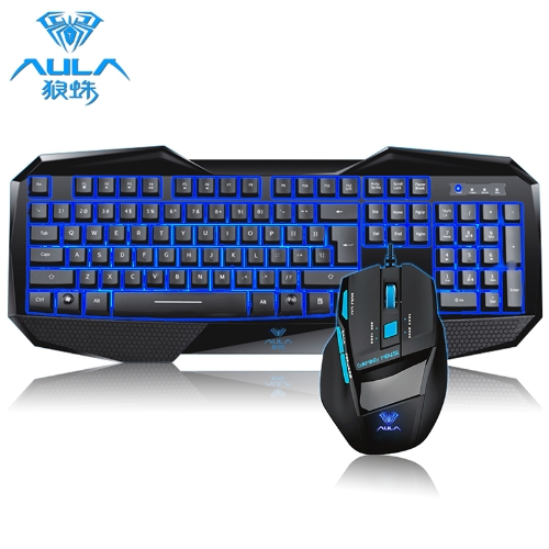 

LED Ergonomic Backlight Gaming Keyboard + 2000DPI Wired USB Game Mouse