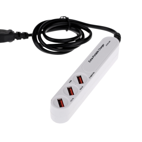 

2.1A 3 Ports Extra-Portable USB Charger Multi-hub Travel Power Adapter Socket Strip for iPhone iPad Cell Phone Tablet Camera Mp3 MP4