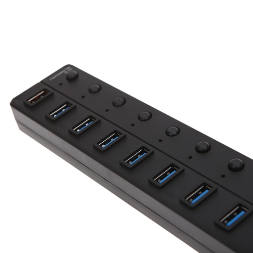 

5G Mbps Super Speed 7 Ports USB 3.0 Hub Splitter with 1 USB Charging Port and 8 Switches LED Indicators for iPad iPhone PC Laptop