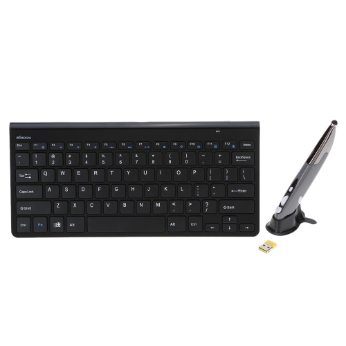 KKMOON Portable Ultra Thin Light 2.4 GHz Wireless Keyboard with Adjustable DPI Optical Electrical Capacitive Touch Pen Mouse for Windows Android Linux Mac OS