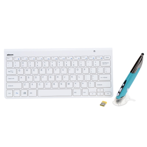 

KKMOON Portable Ultra Thin Light 2.4 GHz Wireless Keyboard with Adjustable DPI Optical Electrical Capacitive Touch Pen Mouse for Windows Android Linux Mac OS