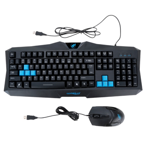 

Warwolf USB Wired LOL Dota Gaming Keyboard & Optical Mouse Combo Set Kit for PC Laptop Notebook Desktop