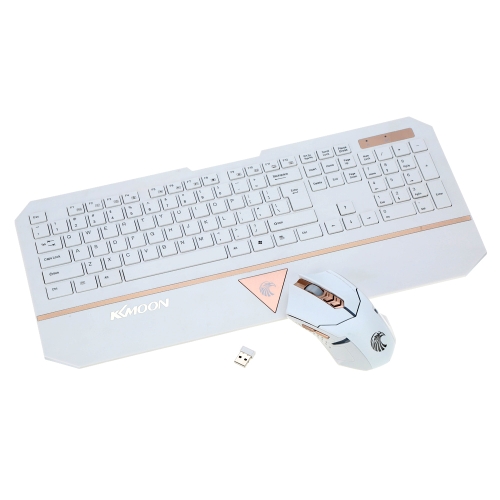 

KKMOON Ultra Thin Slim 2.4 GHz Wireless Keyboard & Optical Mouse Combo Set Kit with USB Nano Receiver for PC Laptop Desktop