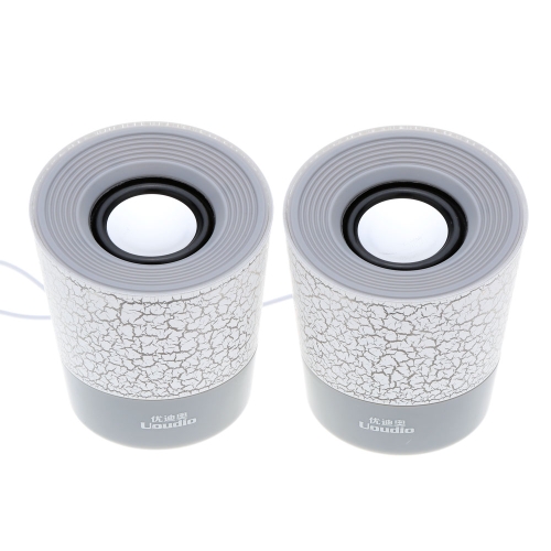 

Uoudio LED Cracks Gleamy USB Computer Speaker Stereo for Desktop Laptop Notebook Smart Phone MP3 MP4