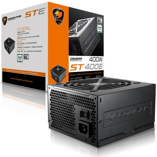 

COUGAR ST400E 400W ATX12V PFC Power Supply 120mm Double Ball Bearing Fan AC200-240V