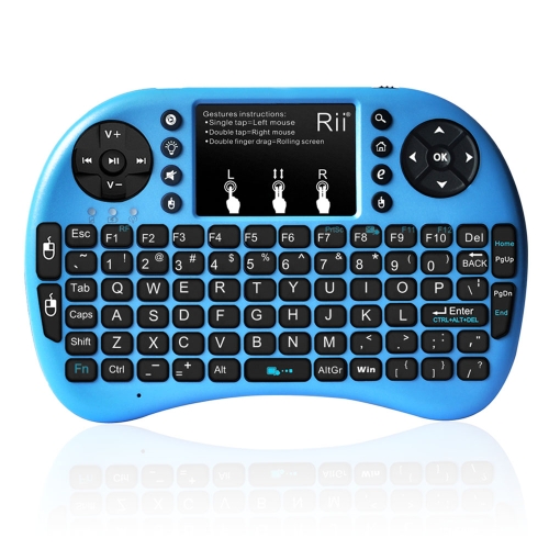 

Rii i8+ 2.4G Mini Wireless Keyboard with Backlit Multi-touch US Layout Handheld for Andriod TV Box HTPC PC Pad (RT-MWK08+)