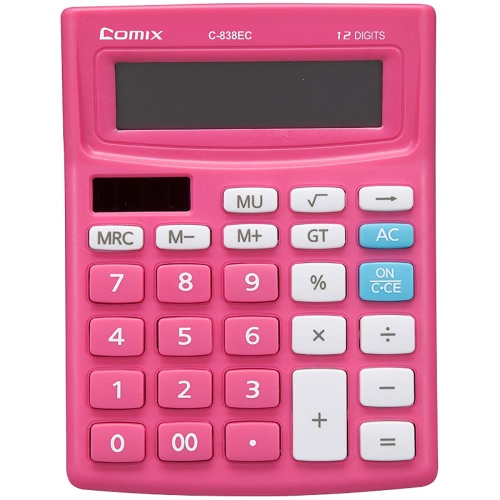 

Comix C-838EC Colorful Standard Function Desktop Calculator 12 Digits Solor and Battery Dual Power for School Office Home