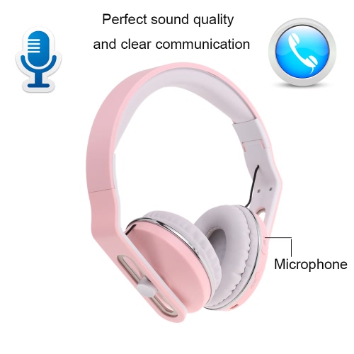 

Fashion Stereo Foldable Over-ear Bluetooth Headphone Headset with Mic 3.5mm Jack USB Interface High Sound Quality for iPhone Samsung Smartphones PC Laptop