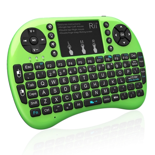 

Rii i8+ 2.4G Mini Wireless Keyboard with Backlit Multi-touch US Layout Handheld for Andriod TV Box HTPC PC Pad (RT-MWK08+)