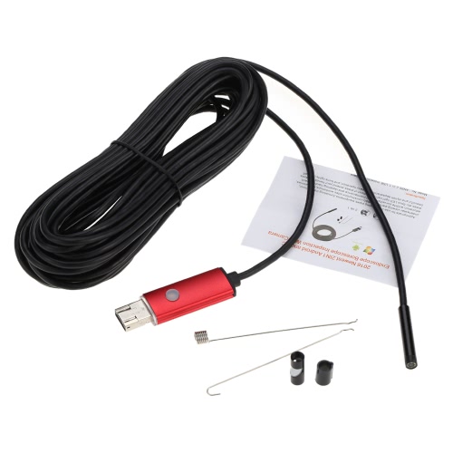 

5.5mm 10m 2 in 1 Digital USB Endoscope Borescope Handheld Inspection Snake Camera 6 Led for Android Smartphones/Laptops