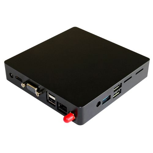 

DT Mini PC Desktop Computer NX Intel Celeron J1900 Quad Core CPU 2.00GHz with 2G DDR3L RAM & 32G eMMC & PCI-E WiFi Card 1*LAN Antennas USB 3.0 HDMI 19V 65W Fanless