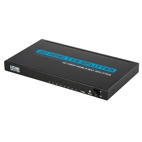 

Full HD 3D 1080P HDMI 1 * 8 Powered Mini Splitter 1 in 8 out Female Switch Box Hub for HDTV/DVD/PS3/Xbox 360/Xbox One