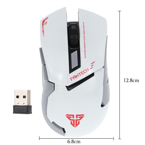 

Fantech Professional 2.4G Wireless 6 Buttons Esport Optical Gaming Mouse with Adjustable 800/1600/2000 DPI USB Receiver for PC Desktop Laptop Mac Office