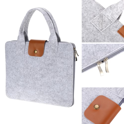 

13" Portable Felt Carrying Notebook Sleeve Bag Handbag Case Cover with Handle & Zipper for MacBook/MacBook Air/Pro/Lenovo Laptop PC