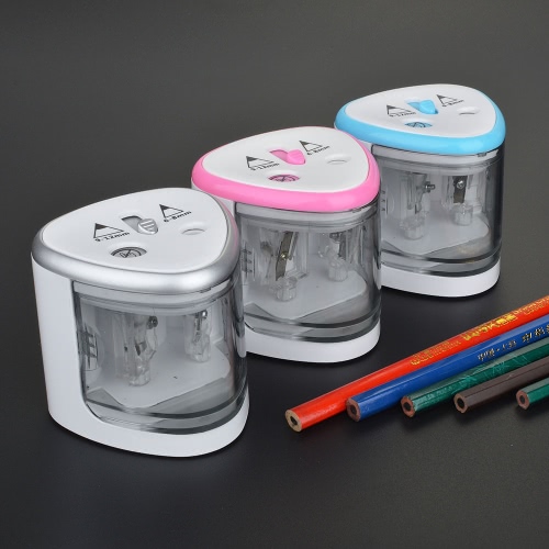 

Multi-functional Automatic Electric Pencil Sharpener Battery Operated with 2 Holes(6-8mm / 9-12mm) for Home School Student Pink