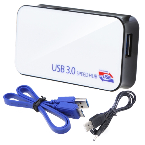 

USB 3.0 Hub 4 Ports Super Speed 5 Gbps USB 2.0/1.1 VL812 Chipset with USB 3.0 Cable & Power Cable