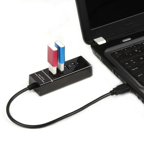 

High Speed USB 3.0 Hub 4 Port Splitter Adapter 5Gbps Portable for PC Laptop Ultrabook Notebook MacBook Air Tablet Computer Peripherals Black